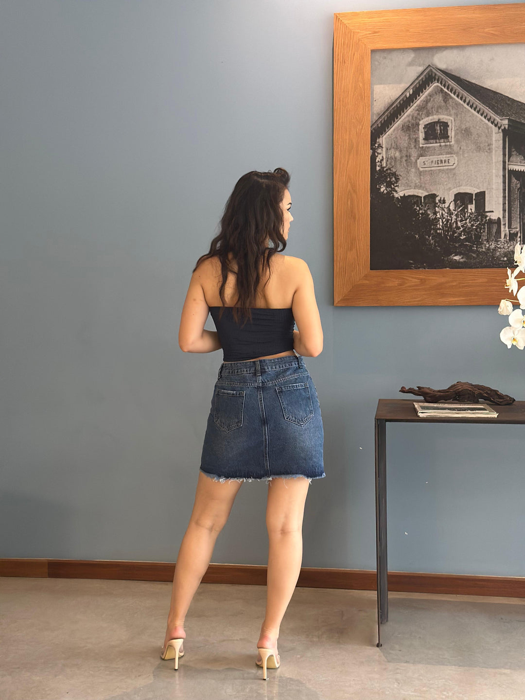 JUPE JEANS STRASS Z1851 (P)