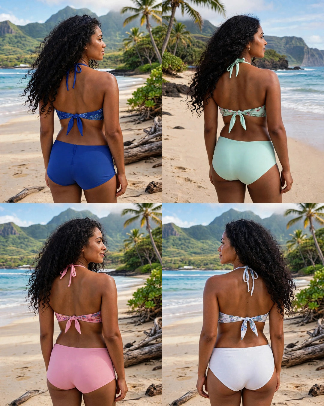 maillot de bain turquoise élastique été femme CHIC &amp; TOI La Réunion – vue 4
