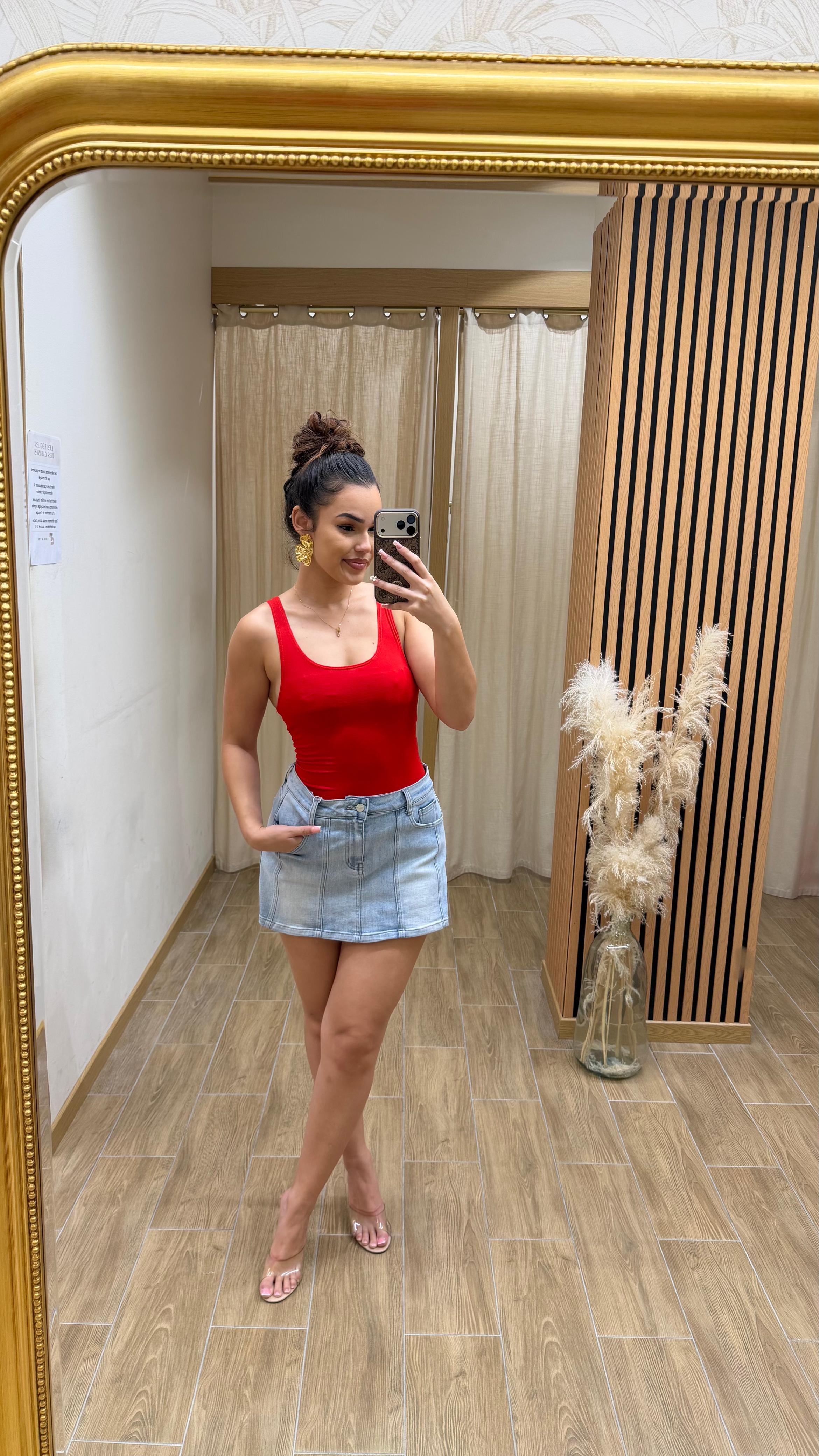 SHORT JUPE JEAN T3002