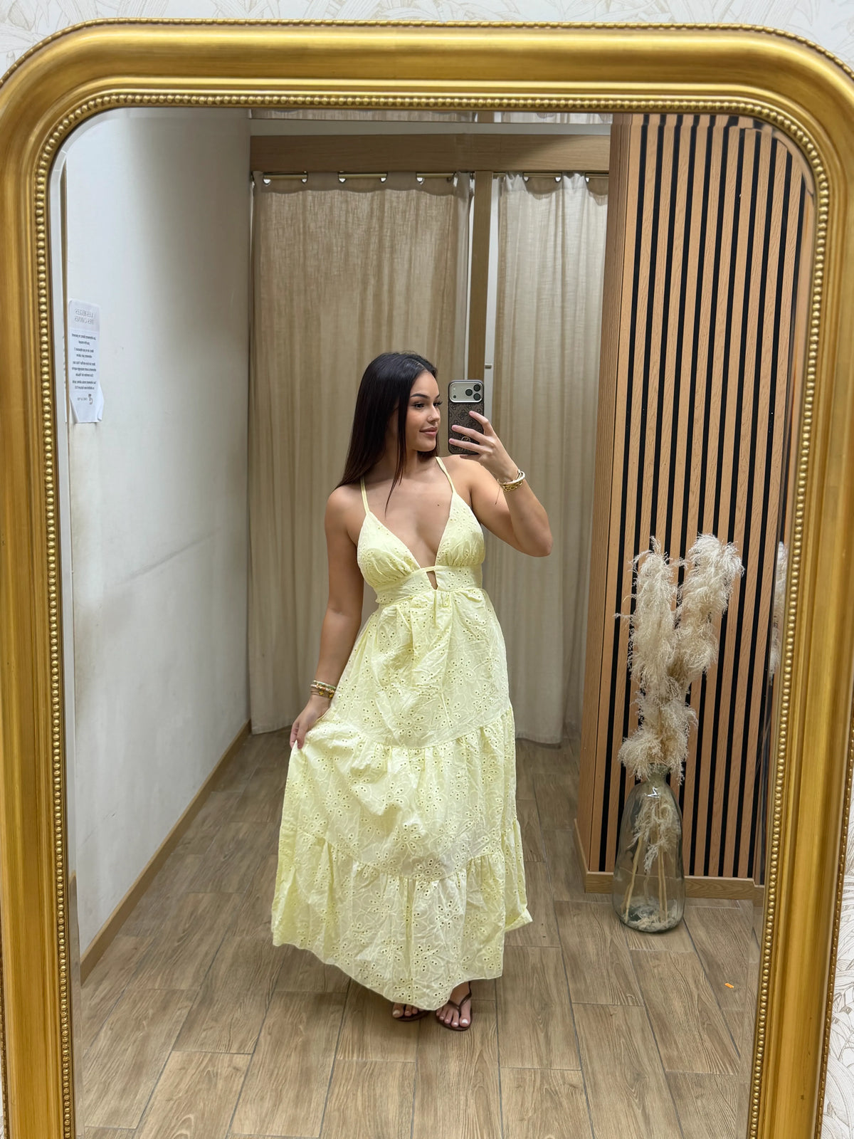 Robe longue coton léger Villanove jaune femme CHIC & TOI La Réunion
