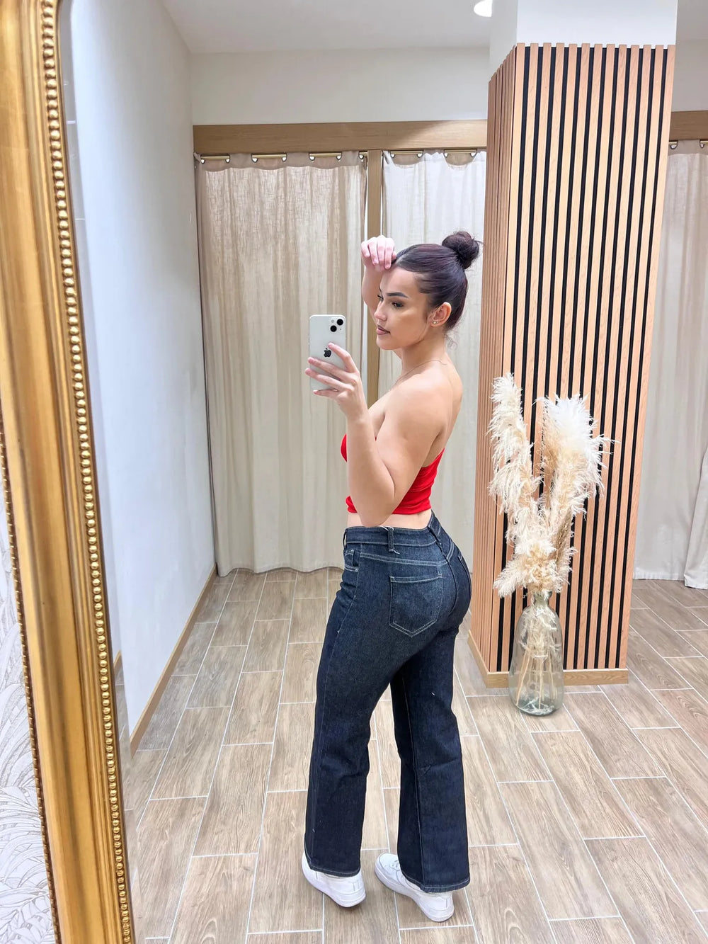 Jean large L8136 denim baggy femme – boutique mode Réunion