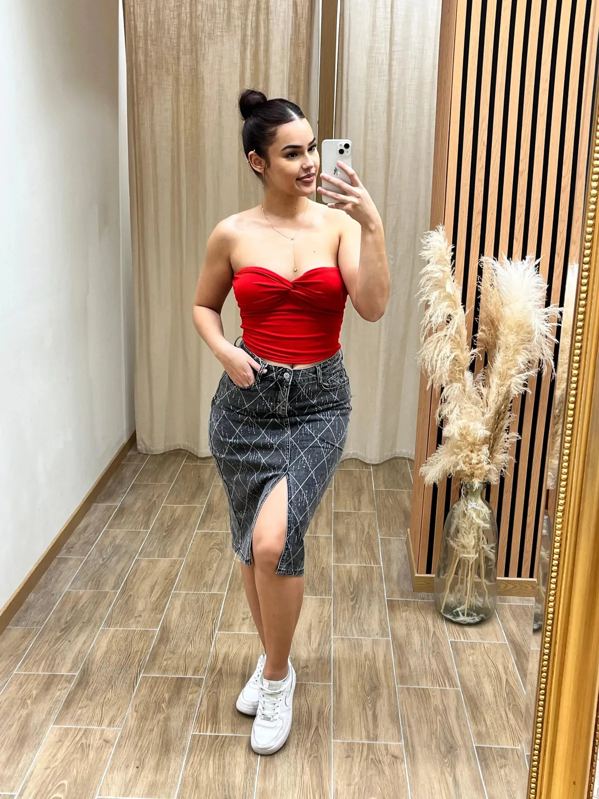 Jupe mi-longue M66103 féminine élégante – Chic & Toi La Réunion