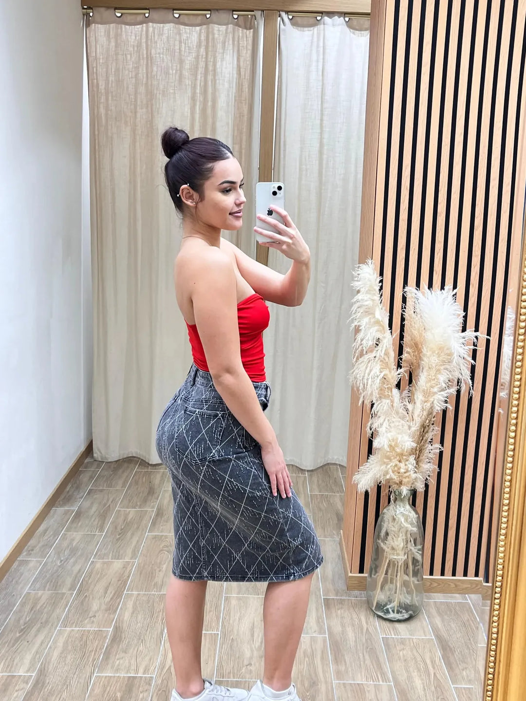 Jupe mi-longue M66103 coupe moderne femme – boutique mode Réunion